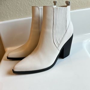 White ankle boots